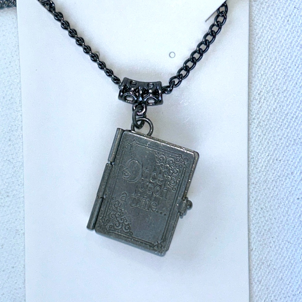 Handmade “Once Upon A Time” Miniature Book With Paper Pages Necklace Bohemian